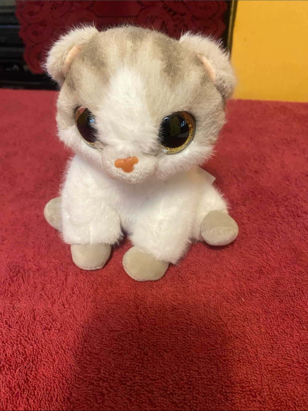 Plush Kitten Stuffed Animal - White and Tan - Unbranded